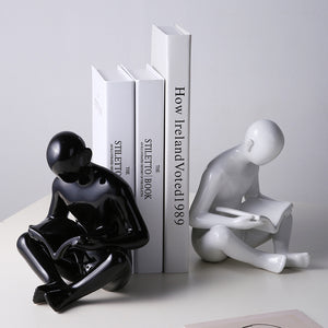 Nordic Creative Ceramics Character Bookend Crafts Ornament Home Decor Modern Living Room Decoration Accessories Adornment Gift
