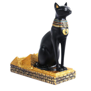Egyptian cat-shaped resin bottle holder